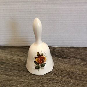 Vtg Ceramic Bell with Rose Design